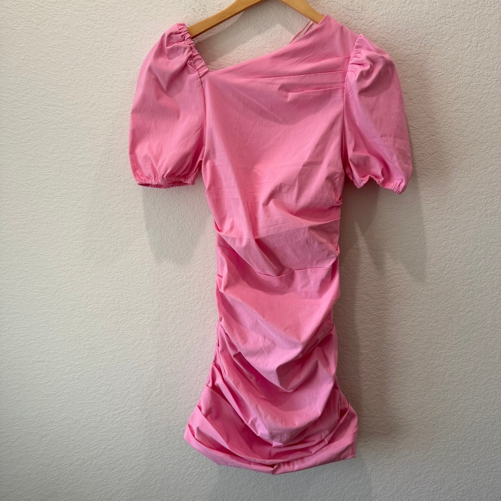 Maeve by Anthropologie Pink‎ Ruched Puff Sleeve Mini Dress XS NWT 82973777